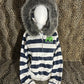 (L)reworked hand sewn vtg aeropastle fur zip up