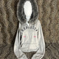 (XL)grey aeropastle reworked fur zip up