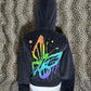 (S) velour “sweet life” butterfly black zip up