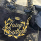 juicy couture navy velour mini daydreamer bag