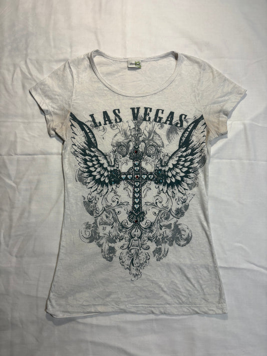 (S)cyber y2k bedazzled las vegas cross top