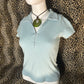 (S)vtg early 2000s baby blue polo shirt