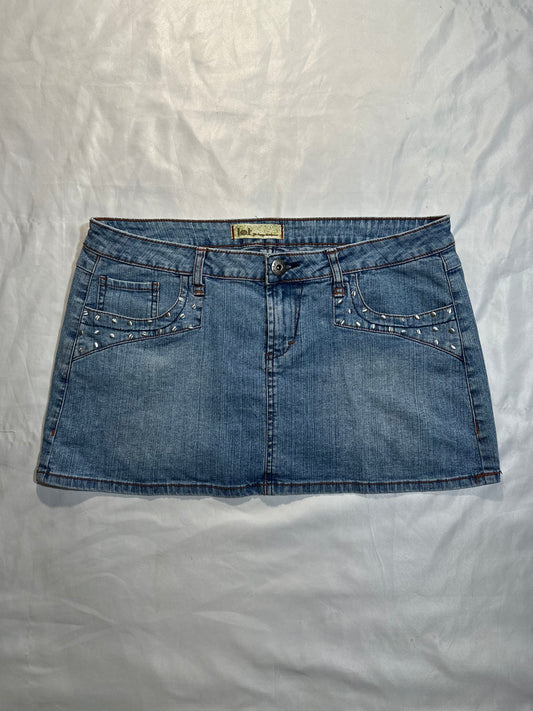 (SZ 13)vtg l.e.i. denim mini skirt