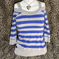 (S)early 2000s off the shoulder striped long sleeve