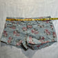 (SZ 5)2014 tumblr styled floral light wash denim shorts