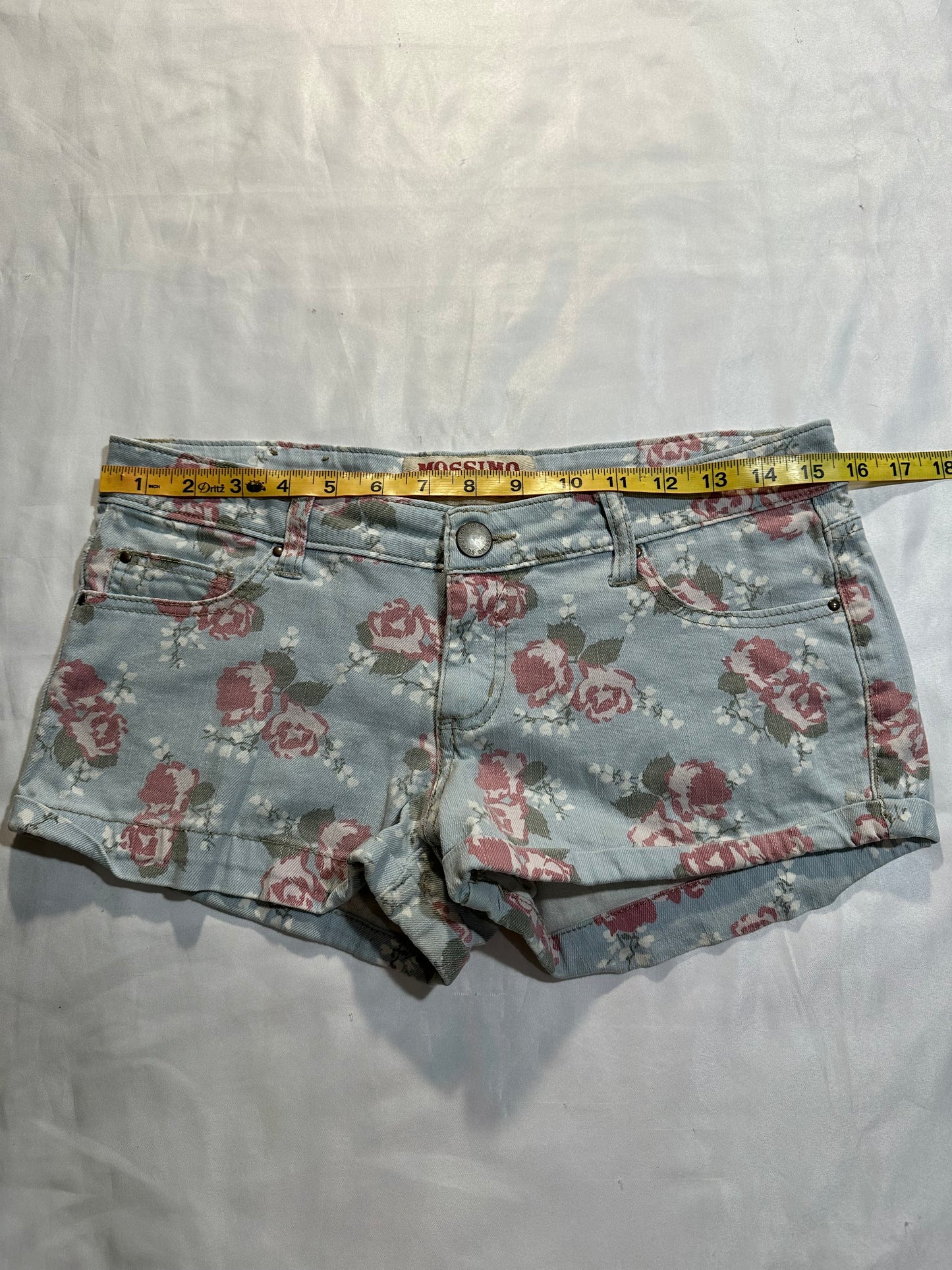 (SZ 5)2014 tumblr styled floral light wash denim shorts