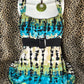 (S)iz byer blue & green babydoll tank top