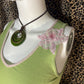 (XS)pink & green orchid tank top