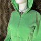 (M)vtg early 2000s green terry cloth zip up