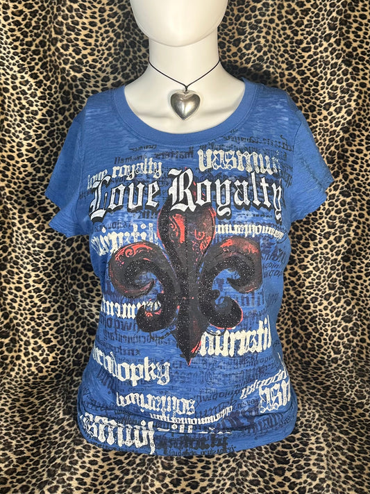 (XL)y2k grunge love royalty top