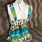 (S)iz byer blue & green babydoll tank top