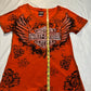 (L)bedazzled wings orange harley davidson top
