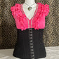 deadstock nwt pink & black corset top