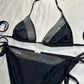 (M)early 2000s black sequin calvin klein 2pc bikini