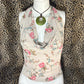 (S)early 2000s backless floral halter tank top