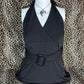 (M)early 2000s polka dot halter tank top w belt