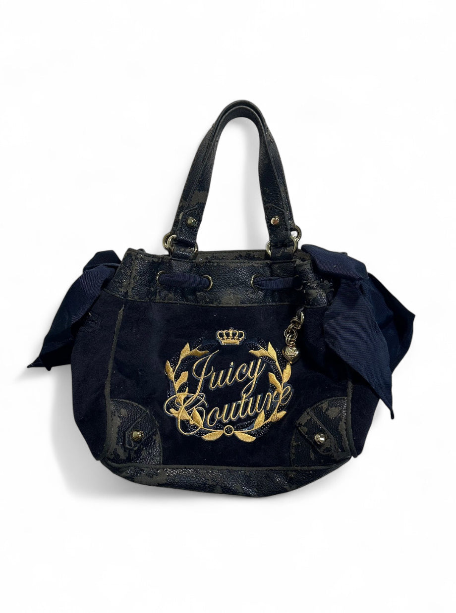 juicy couture navy velour mini daydreamer bag