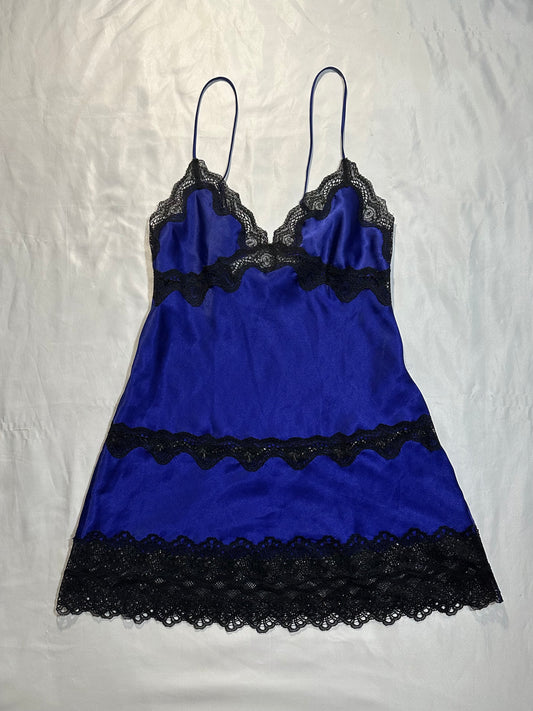 (S)vs lace indigo slip dress