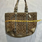beige coach monogram tote purse