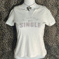(M)early 2000s “a little bit single” bedazzled baby tee