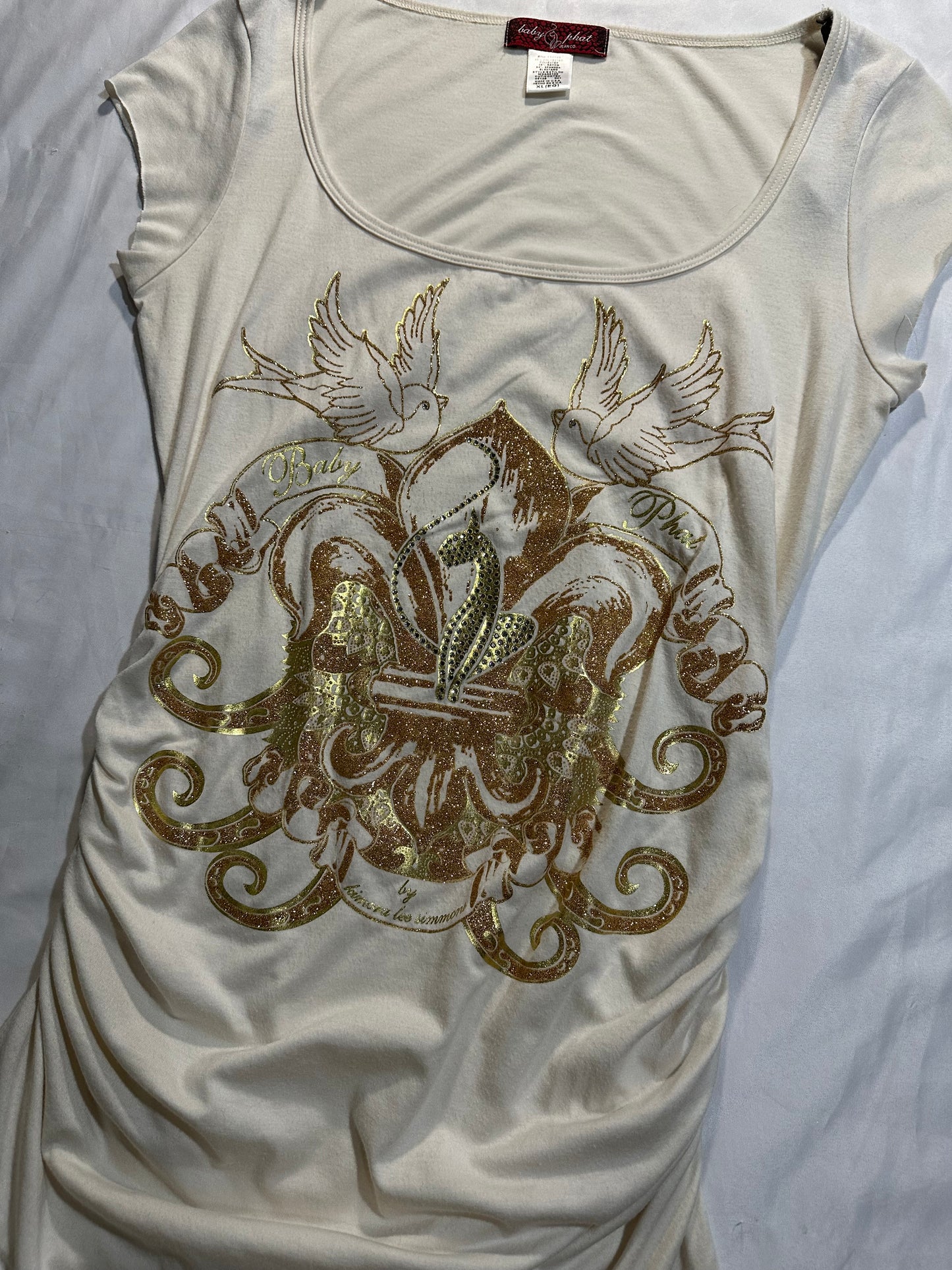 (XL)crème baby phat y2k top