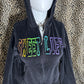 (S) velour “sweet life” butterfly black zip up