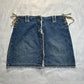 (XS)vtg route 66 tie up denim skirt