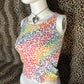 (XS)rainbow leopard print tank top