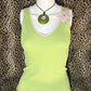 (XS)pink & green orchid tank top