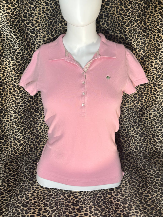 (M)pink & green polo shirt