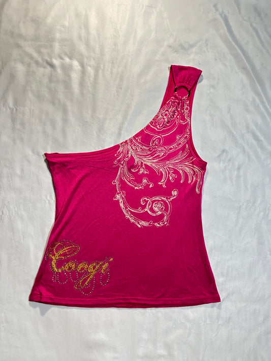 (M)early 2000s hot pink coogi one sleeved tank top