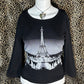 (L) early 2000s sparkly eiffel tower long sleeve