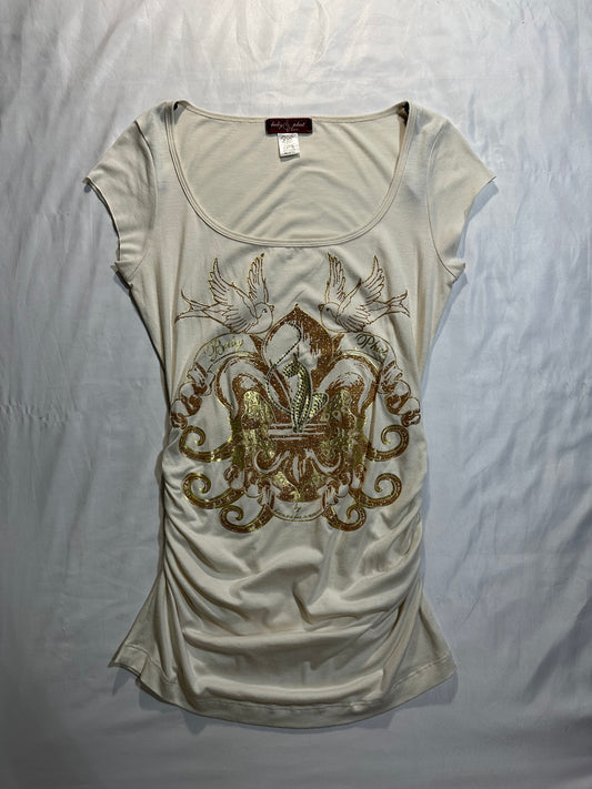 (XL)crème baby phat y2k top