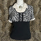 (XL)collared leopard print top